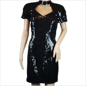 Vintage Robert Anthony Classic Blck Sequined Dress